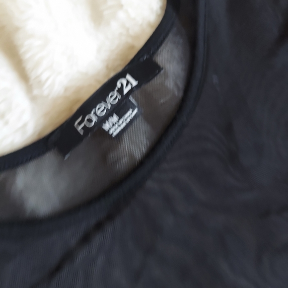 NWOT Forever 21 Velour & Sheer Dress - Picture 6 of 7